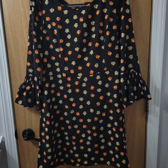 A/X Armani Exchange Black Floral Long Sleeve Dress - Picture 1 of 9